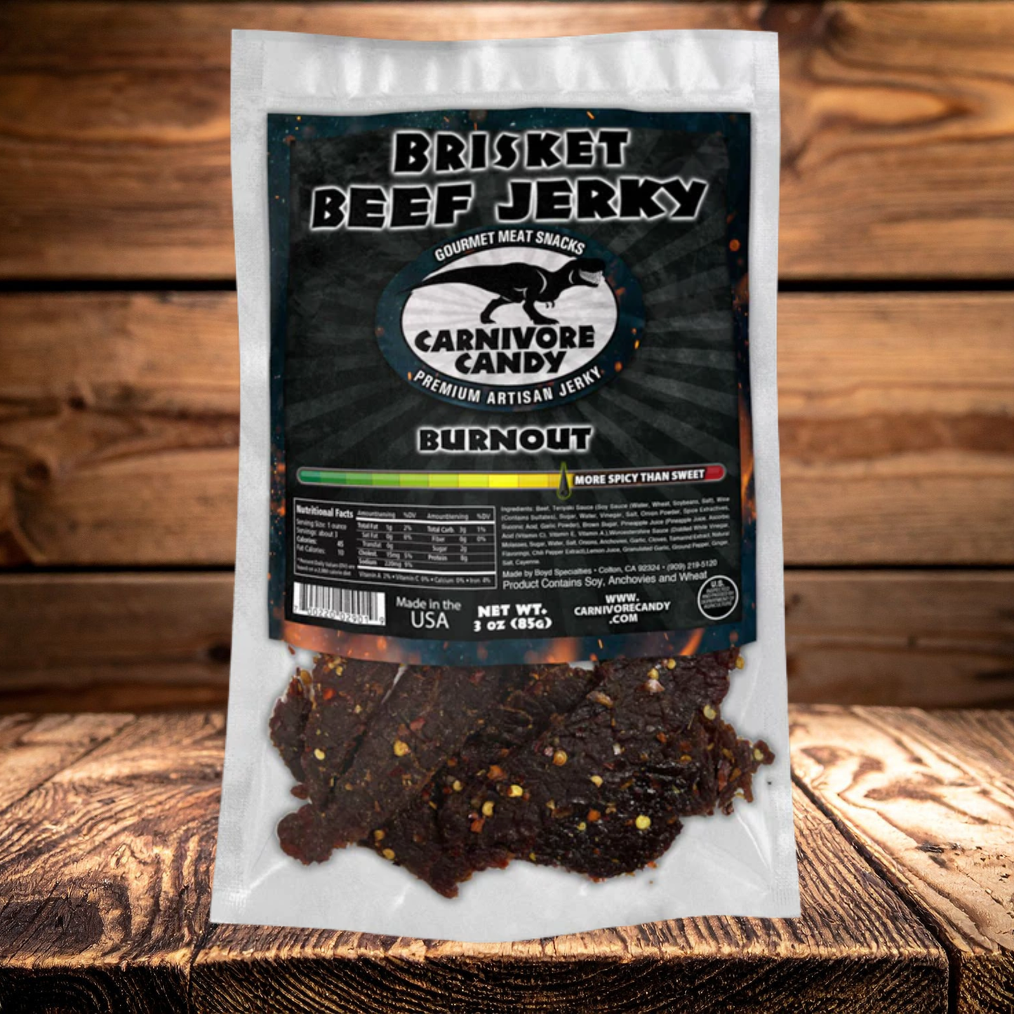 Burnout Brisket Beef Jerky | Medium Heat Jerky
