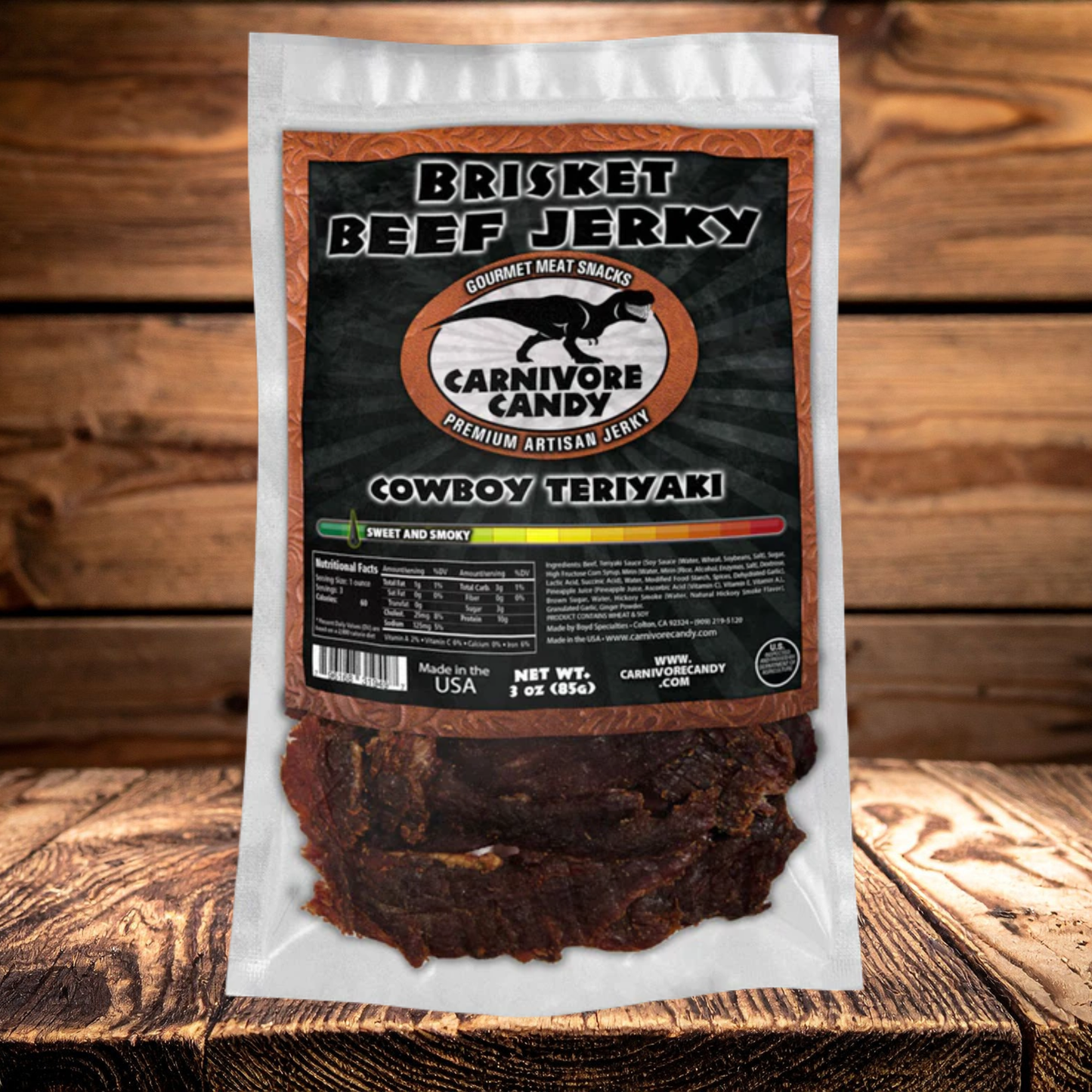 Cowboy Teriyaki Brisket Beef Jerky | Premium Smoked Jerky