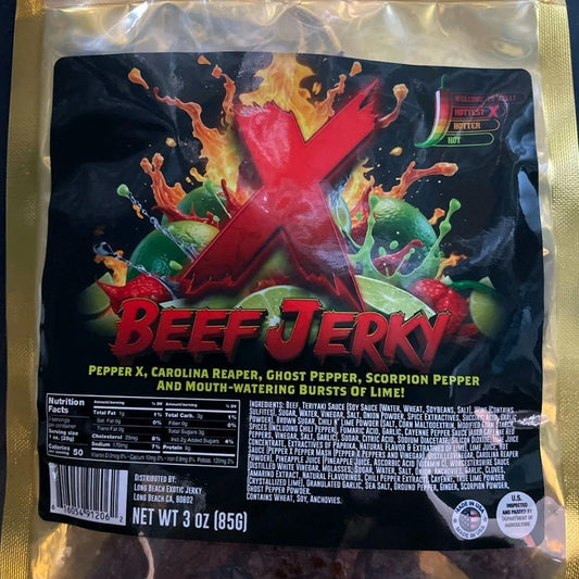 X Beef Jerky – House Recipe Brisket with Peppers & Lime (Bold Heat, Big Flavor)