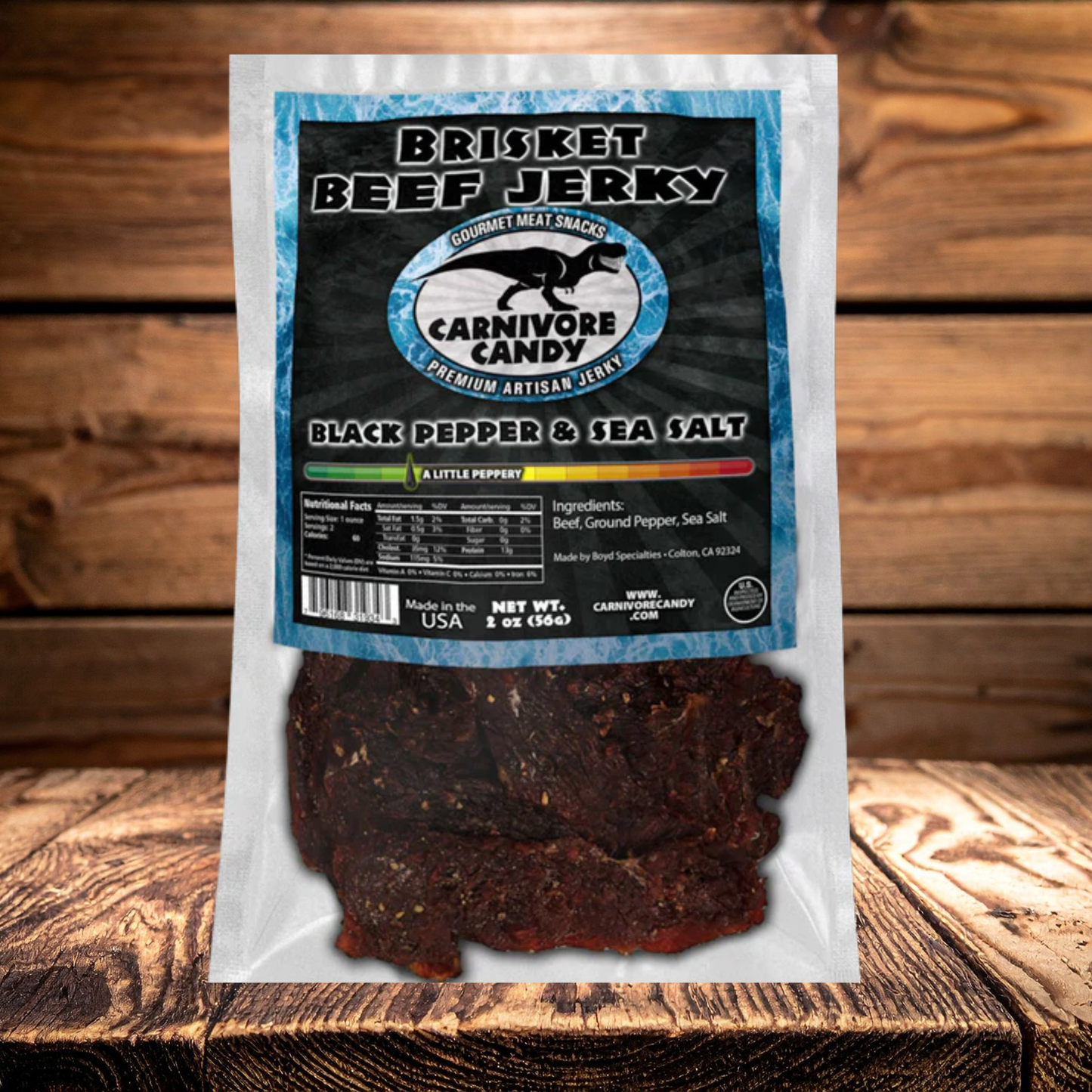 Sea Salt & Pepper Brisket Beef Jerky | Premium Smoked Jerky