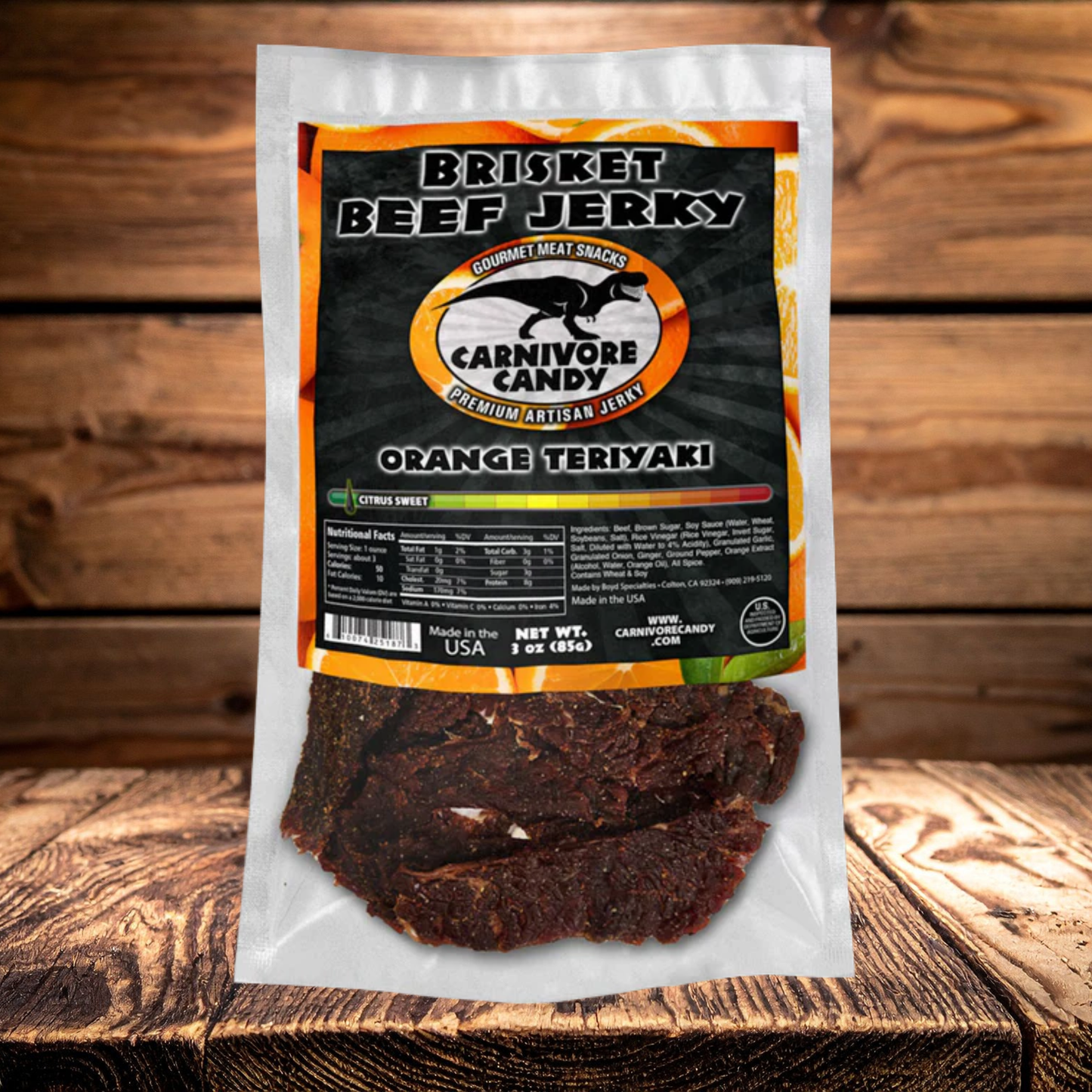 Orange Teriyaki Brisket Beef Jerky | Premium Smoked Jerky