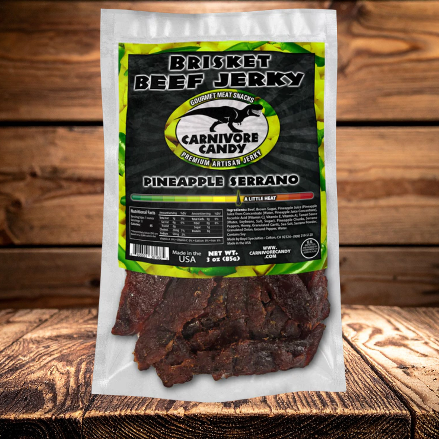 Pineapple Serrano Brisket Beef Jerky | Sweet Heat Jerky