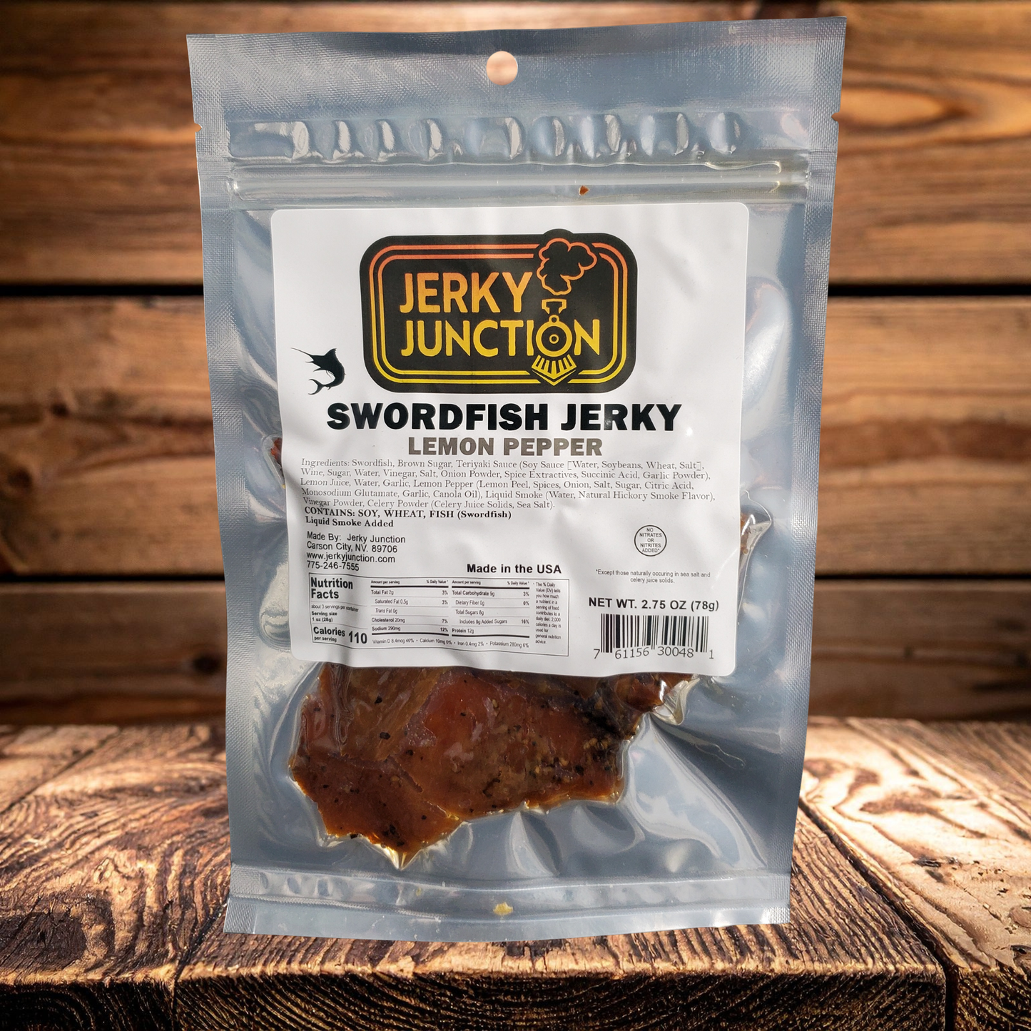 Lemon Pepper Swordfish Jerky – Zesty & Savory (2.75 oz)