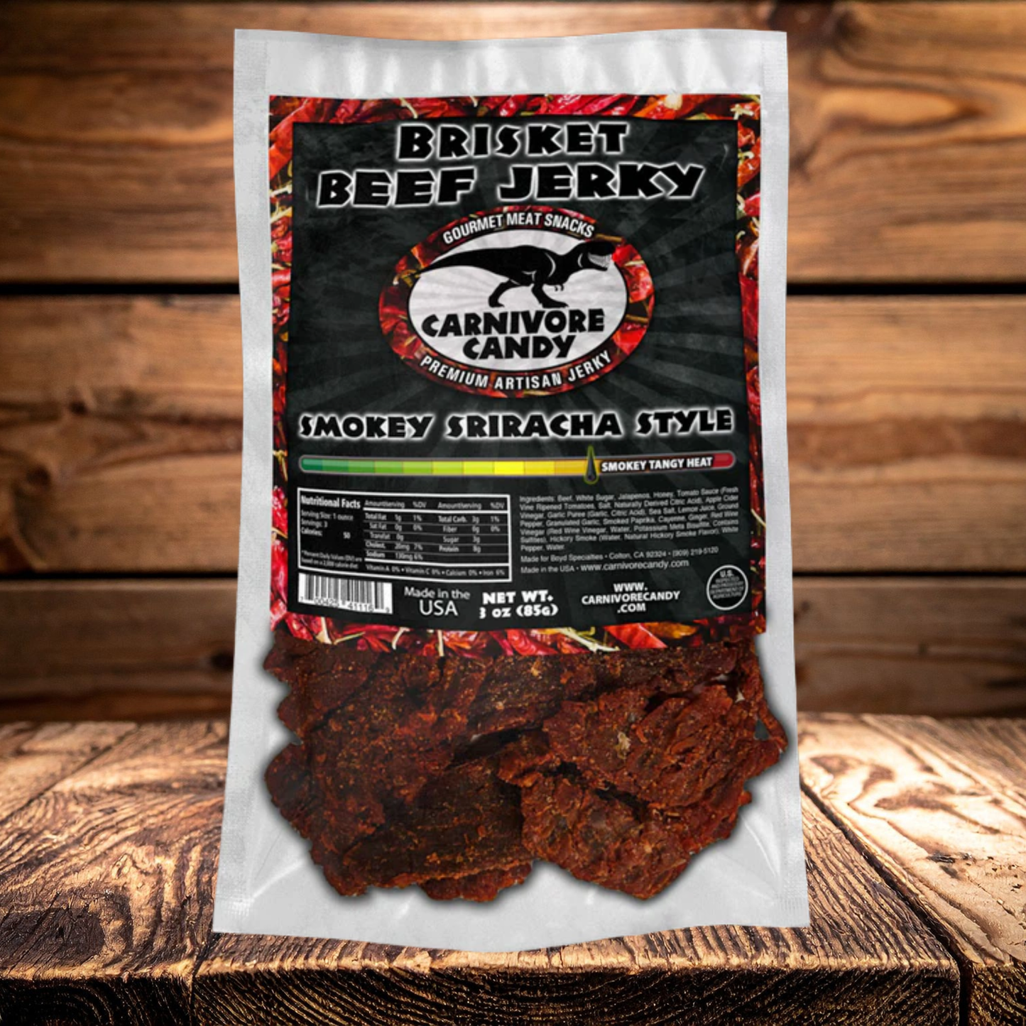 Sriracha Style Brisket Beef Jerky | Spicy Smoked Jerky