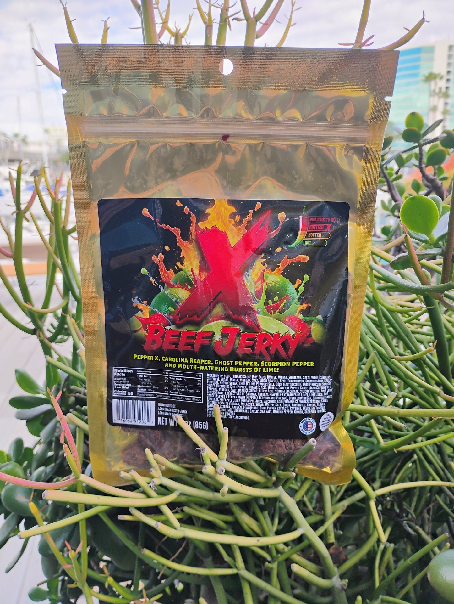 X Beef Jerky – House Recipe Brisket with Peppers & Lime (Bold Heat, Big Flavor)